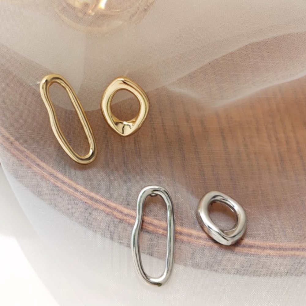 "Olivia"  Melted Round Earrings